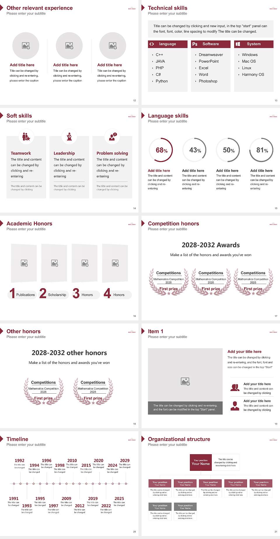 King’s College (Charlotte, North Carolina) Resume PPT Template4:3 ratio PPT effect preview image3