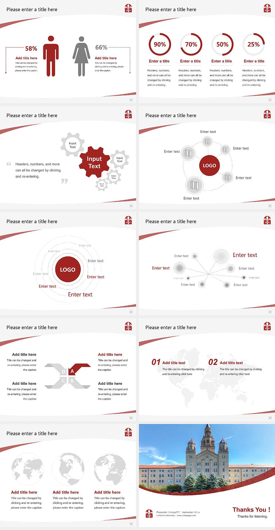 La Roche University Course/Courseware Creation PPT Template4:3 ratio PPT effect preview image4