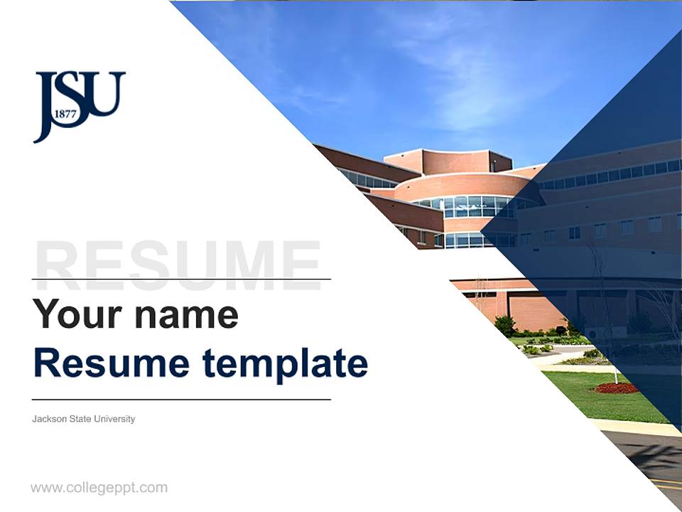 Jackson State University Resume PPT Template4:3 ratio PPT effect preview image5