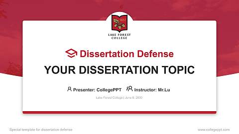Lake Forest College Graduation Thesis Defense PPT Template