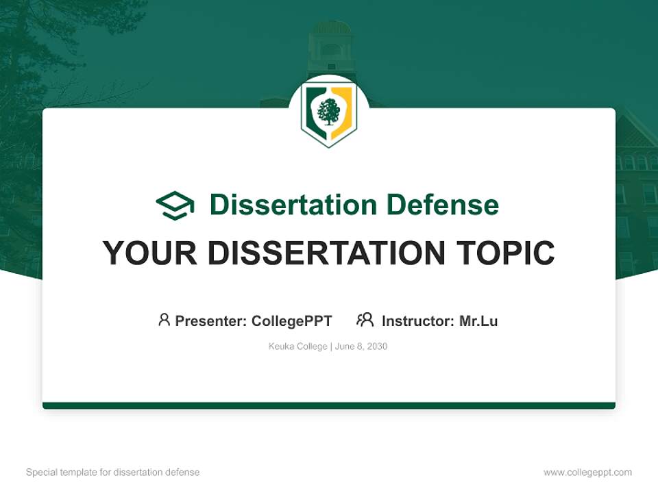 Keuka College Graduation Thesis Defense PPT Template4:3 ratio PPT effect preview image7