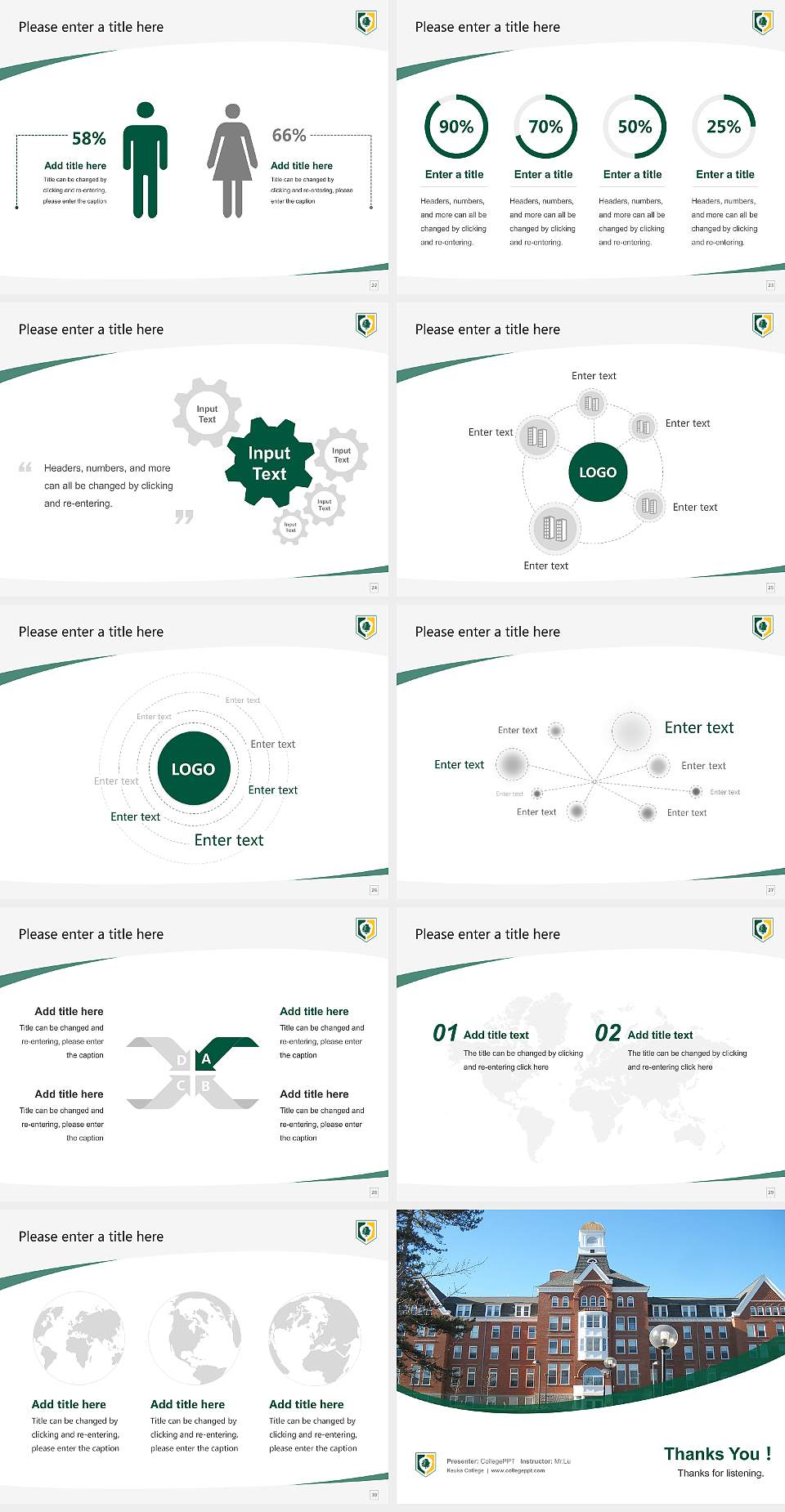 Keuka College Course/Courseware Creation PPT Template4:3 ratio PPT effect preview image4