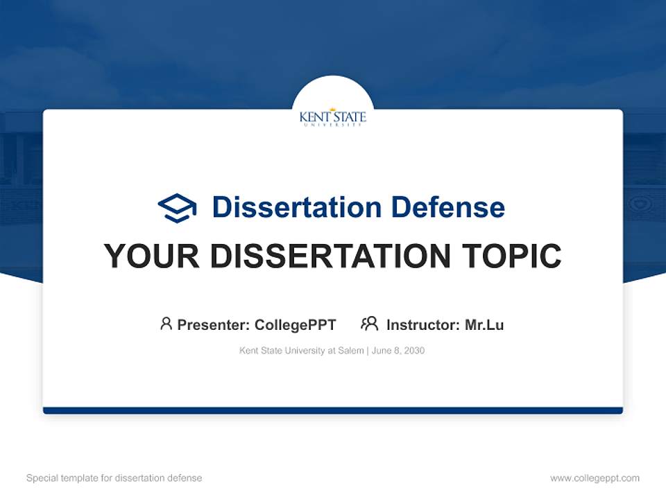 Kent State University at Salem Graduation Thesis Defense PPT Template4:3 ratio PPT effect preview image7