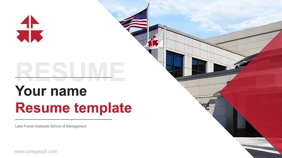 Lake Forest Graduate School of Management Resume PPT Template16:9 ratio PPT effect preview image