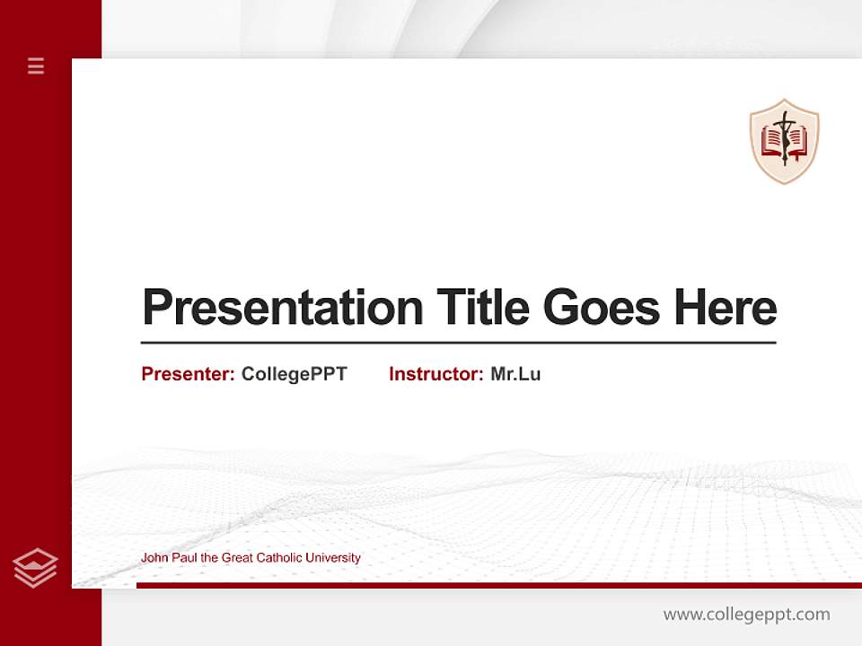 John Paul the Great Catholic University Thesis Proposal/Graduation Defense PPT Template4:3 ratio PPT effect preview image5