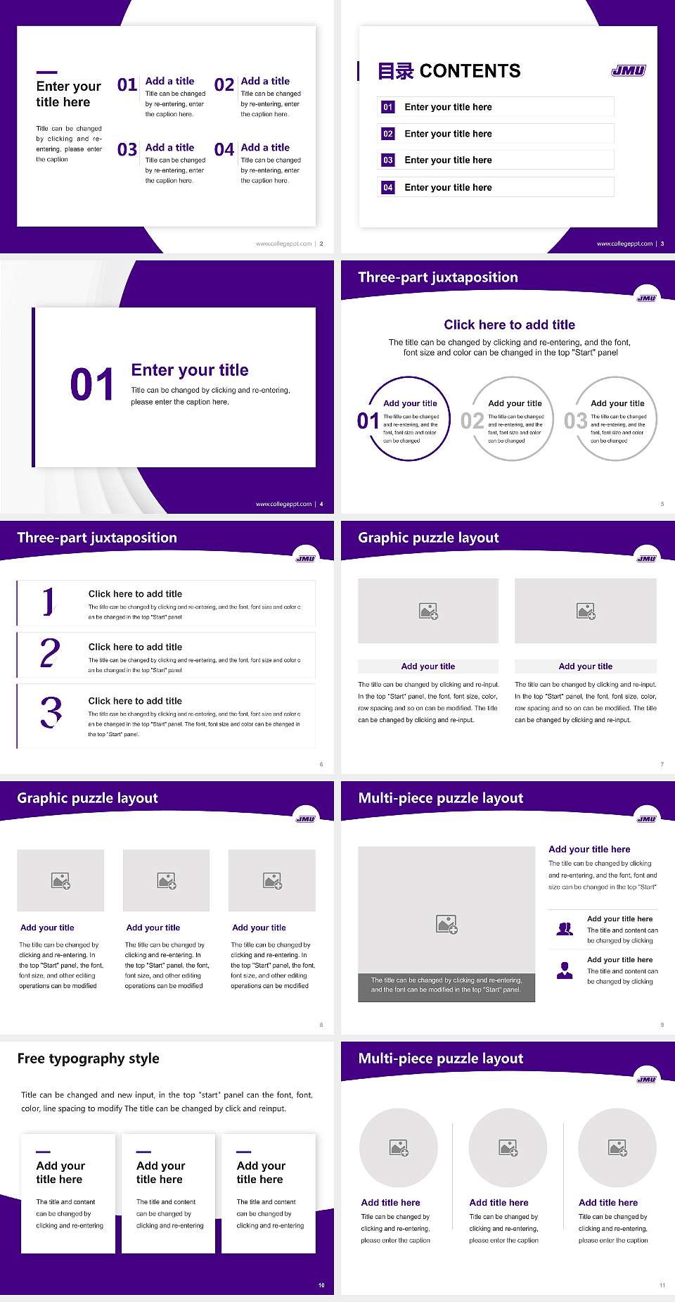 James Madison University Academic Presentation/Research Findings Report PPT Template4:3 ratio PPT effect preview image2