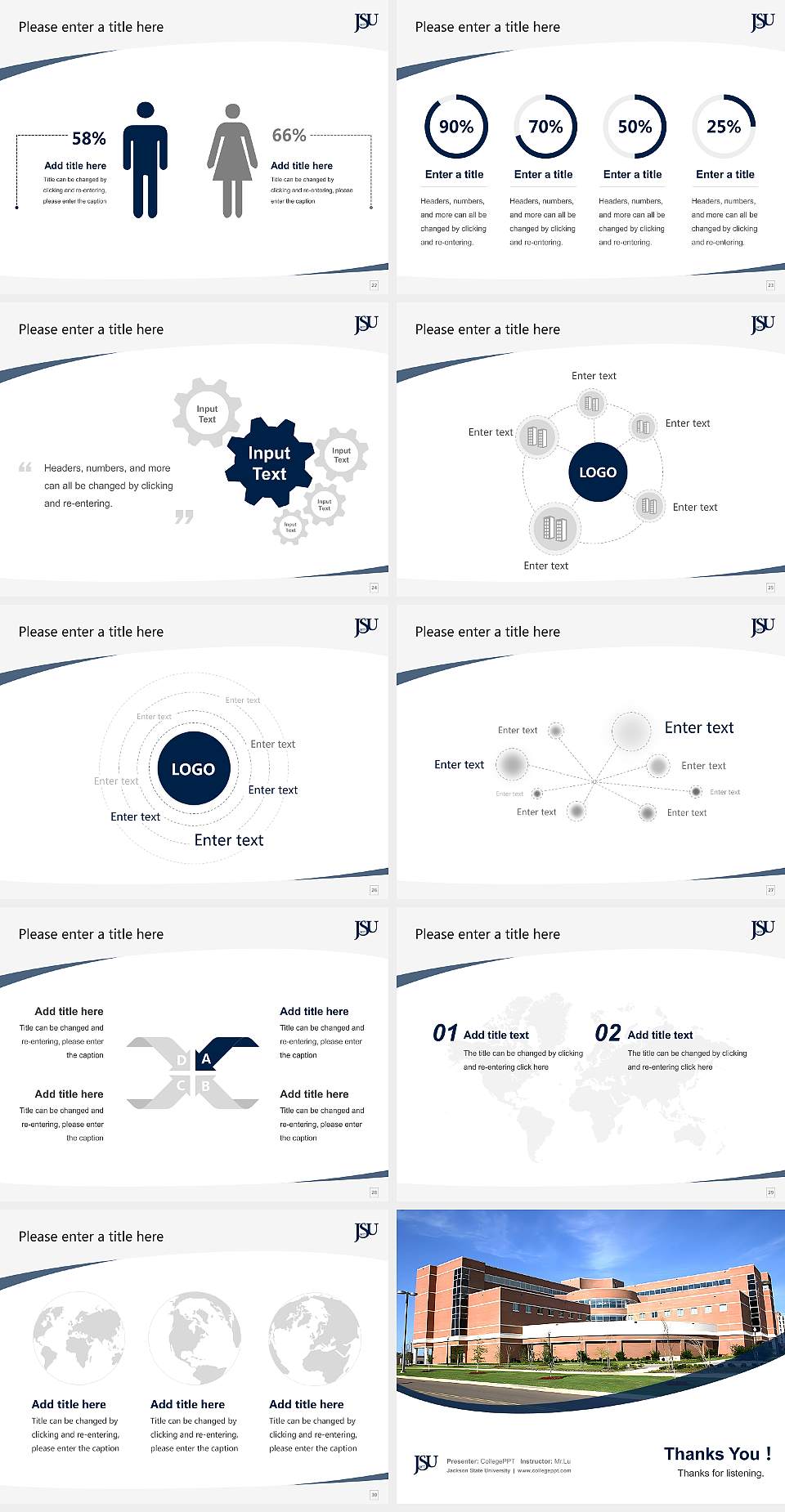 Jackson State University Course/Courseware Creation PPT Template4:3 ratio PPT effect preview image4