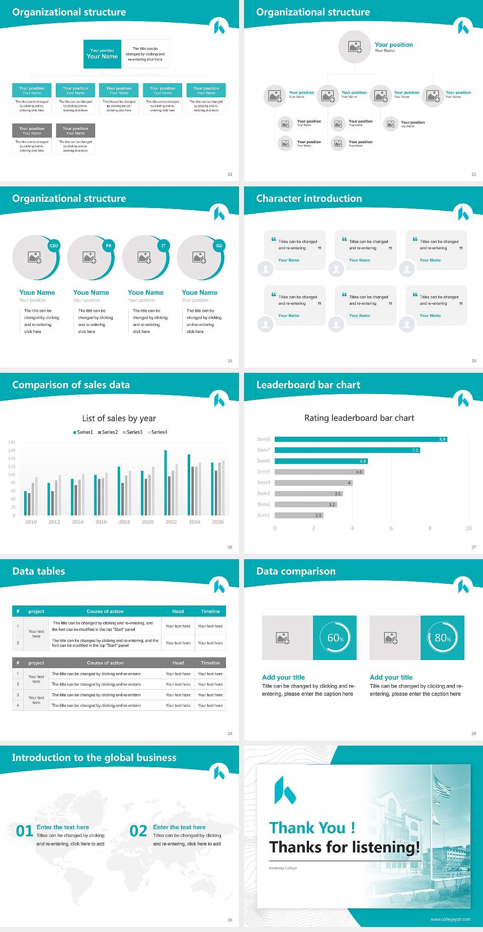 Kettering College Academic Presentation/Research Findings Report PPT Template4:3 ratio PPT effect preview image4