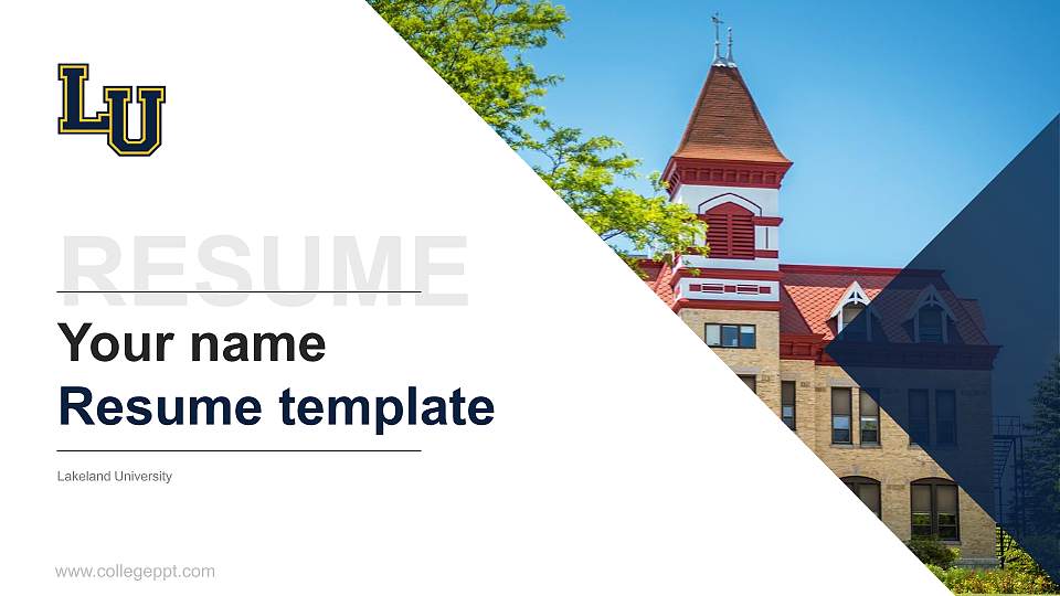Lakeland University Resume PPT Template16:9 ratio PPT effect preview image