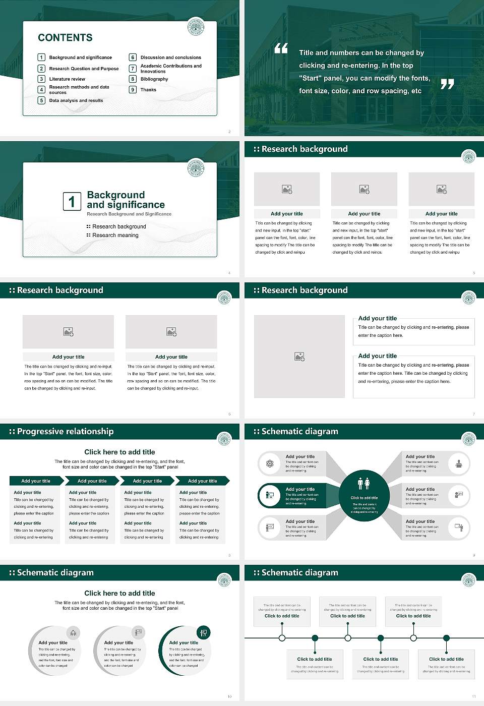 Jacksonville University Graduation Thesis Defense PPT Template16:9 ratio PPT effect preview image2