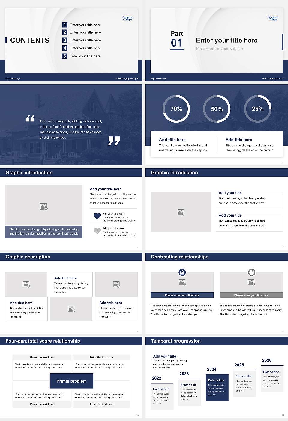 Keystone College Thesis Proposal/Graduation Defense PPT Template16:9 ratio PPT effect preview image2