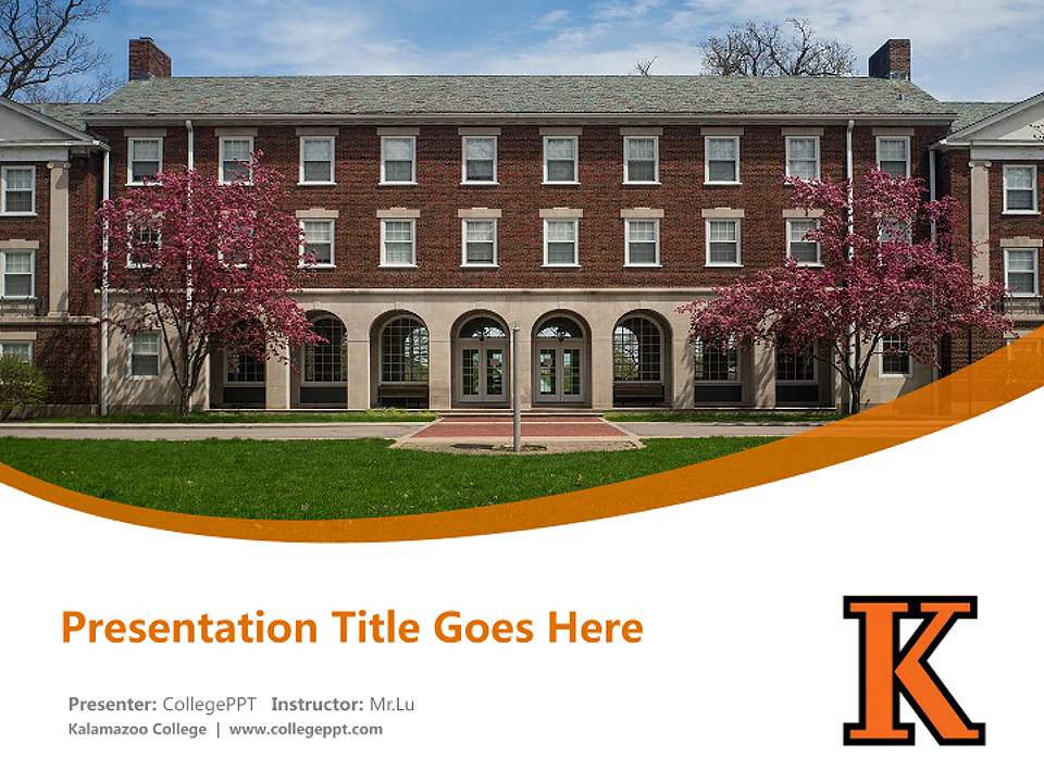 Kalamazoo College Course/Courseware Creation PPT Template4:3 ratio PPT effect preview image5