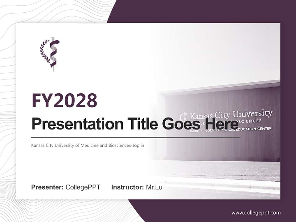 Kansas City University of Medicine and Biosciences-Joplin Academic Presentation/Research Findings Report PPT Template4:3 ratio PPT effect preview image5