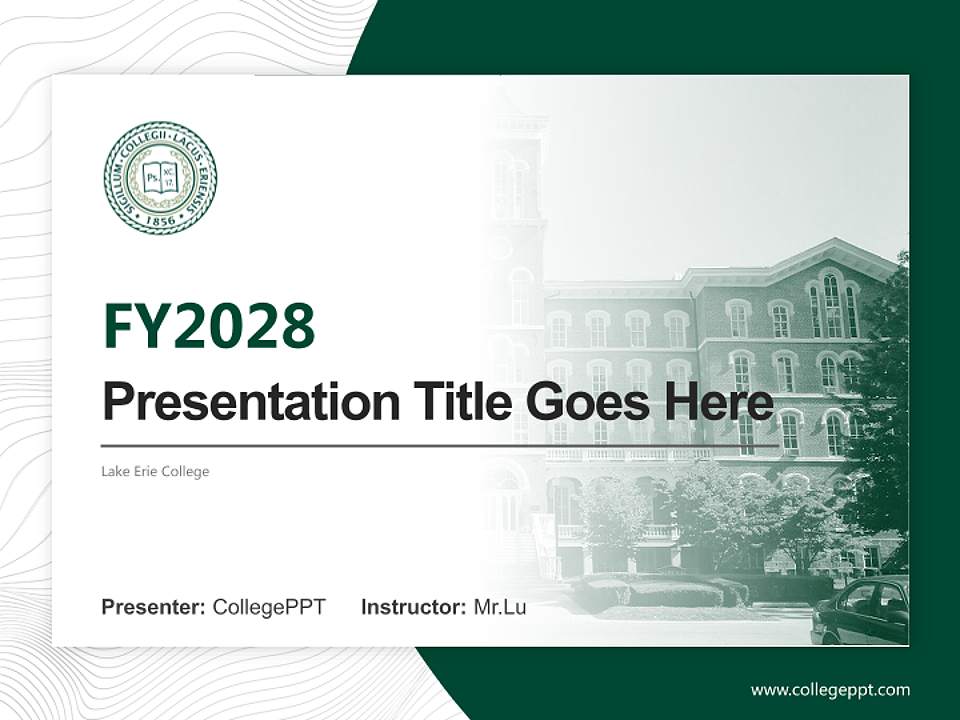 Lake Erie College Academic Presentation/Research Findings Report PPT Template4:3 ratio PPT effect preview image5