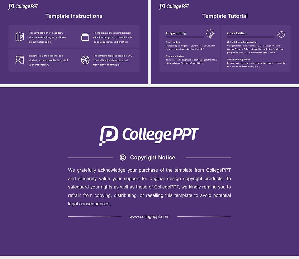 Knox College Course/Courseware Creation PPT Template16:9 ratio PPT effect preview image5