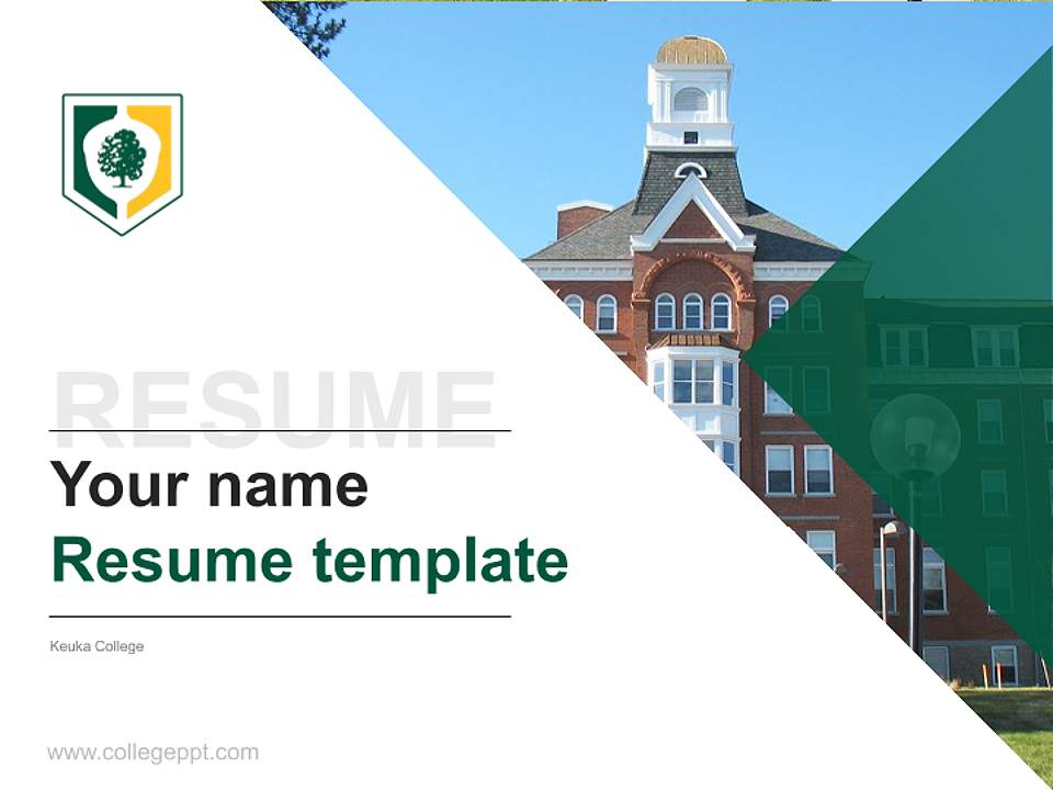 Keuka College Resume PPT Template4:3 ratio PPT effect preview image5