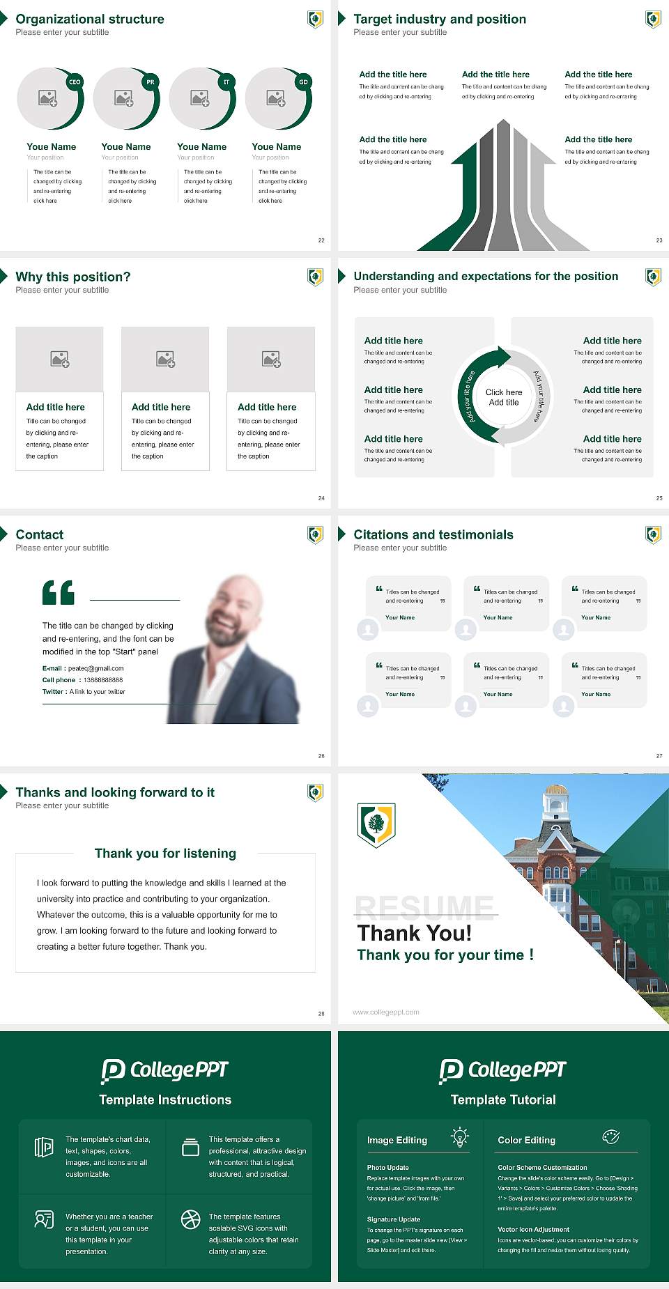 Keuka College Resume PPT Template4:3 ratio PPT effect preview image4