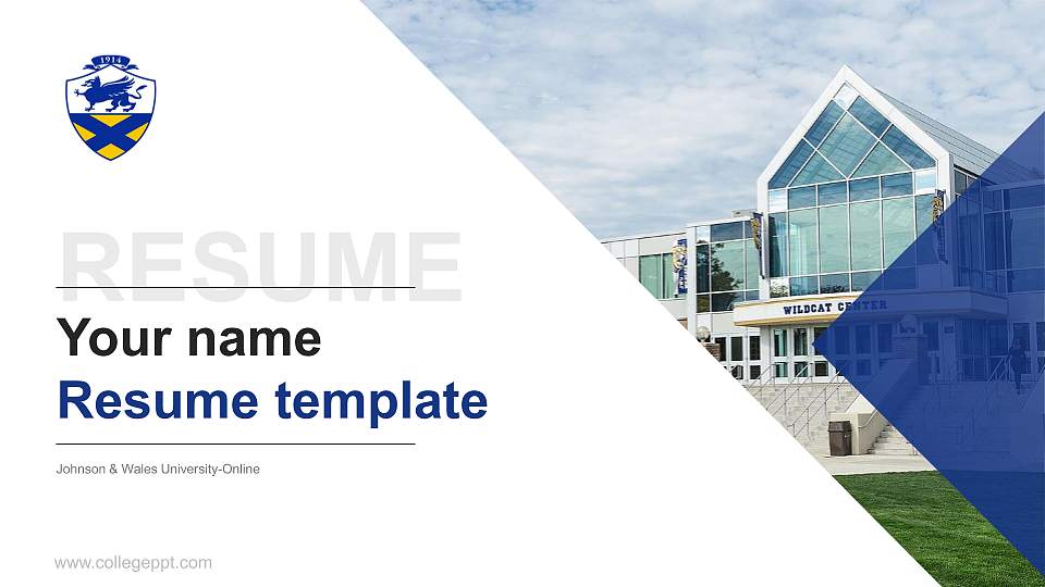 Johnson & Wales University-Online Resume PPT Template16:9 ratio PPT effect preview image