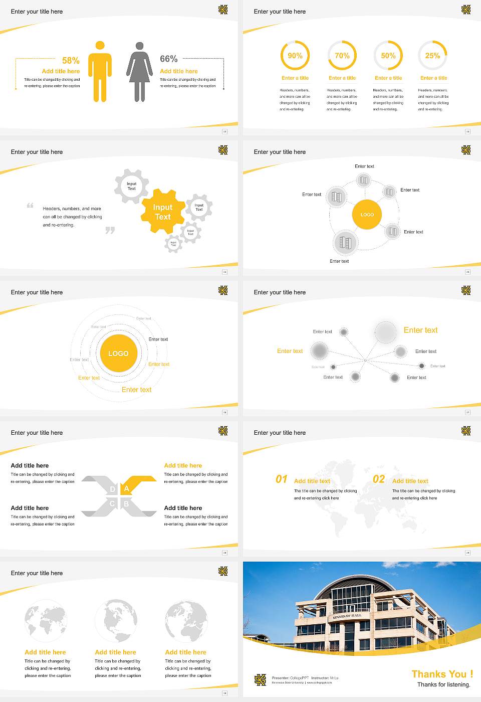Kennesaw State University Course/Courseware Creation PPT Template16:9 ratio PPT effect preview image4