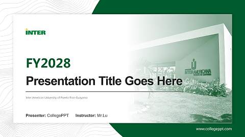 Inter American University of Puerto Rico-Guayama Academic Presentation/Research Findings Report PPT Template