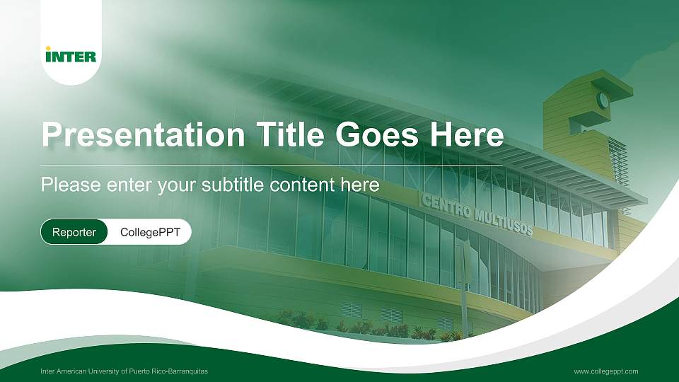 Inter American University of Puerto Rico-Barranquitas Lecture Sharing and Networking Event PPT Template16:9 ratio PPT effect preview image