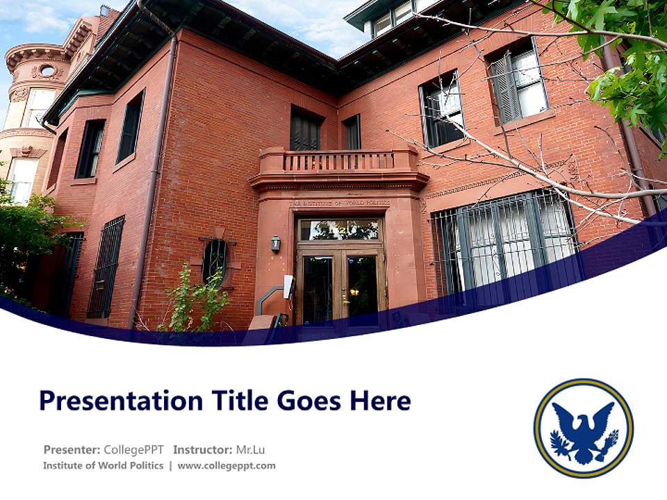 Institute of World Politics Course/Courseware Creation PPT Template4:3 ratio PPT effect preview image5