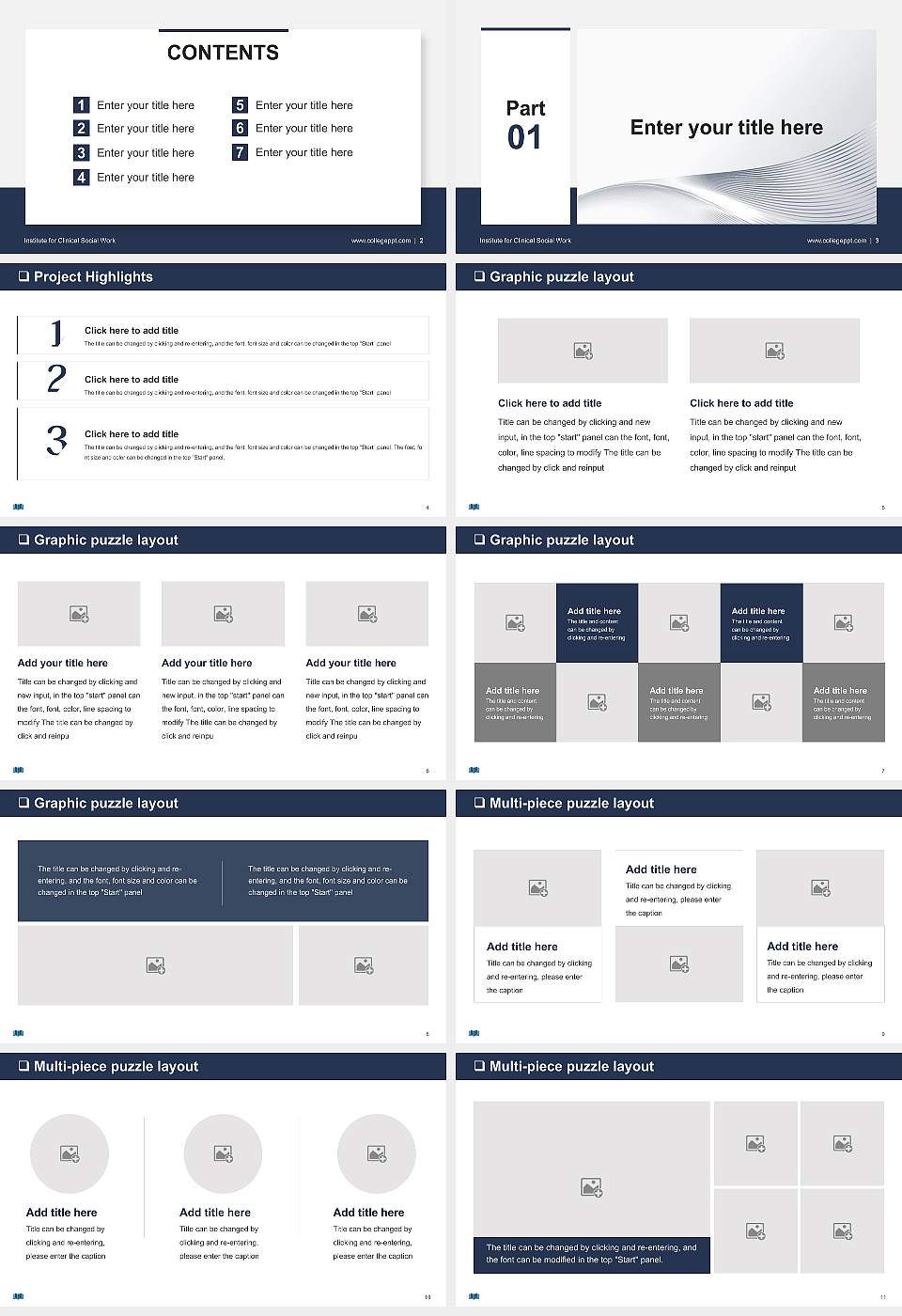 Institute for Clinical Social Work General Purpose PPT Template16:9 ratio PPT effect preview image2