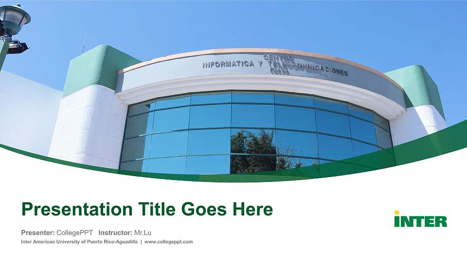 Inter American University of Puerto Rico-Aguadilla Course/Courseware Creation PPT Template16:9 ratio PPT effect preview image