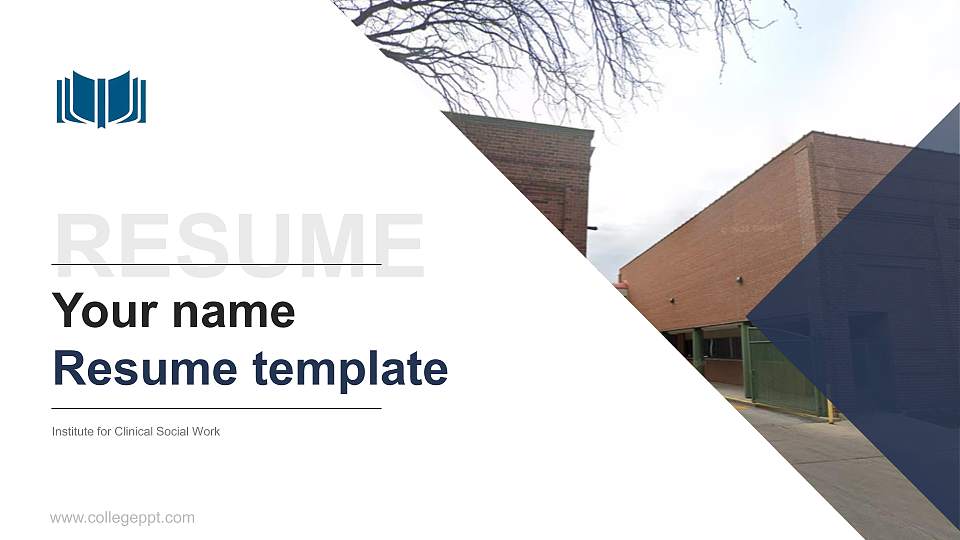 Institute for Clinical Social Work Resume PPT Template16:9 ratio PPT effect preview image