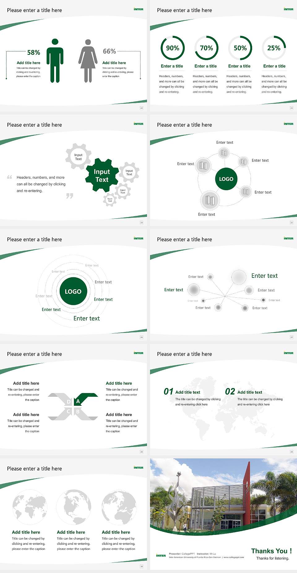 Inter American University of Puerto Rico-San German Course/Courseware Creation PPT Template4:3 ratio PPT effect preview image4