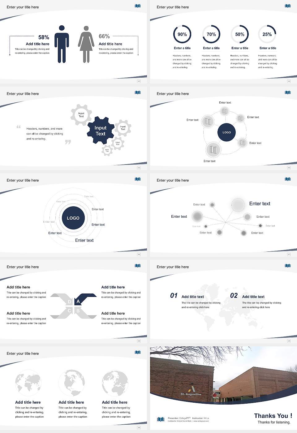 Institute for Clinical Social Work Course/Courseware Creation PPT Template16:9 ratio PPT effect preview image4