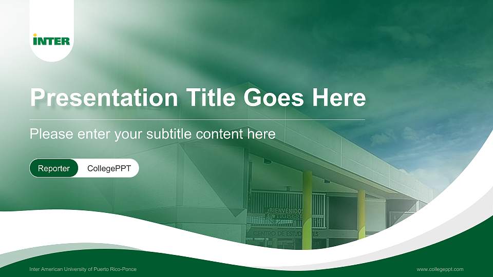 Inter American University of Puerto Rico-Ponce Lecture Sharing and Networking Event PPT Template16:9 ratio PPT effect preview image