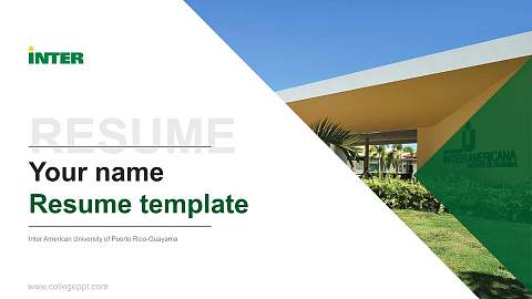 Inter American University of Puerto Rico-Guayama Resume PPT Template