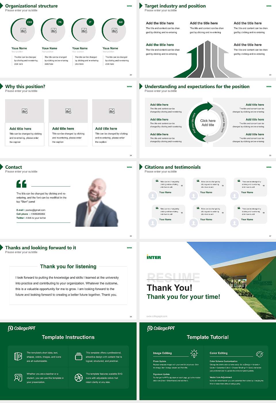 Inter American University of Puerto Rico-Guayama Resume PPT Template16:9 ratio PPT effect preview image4