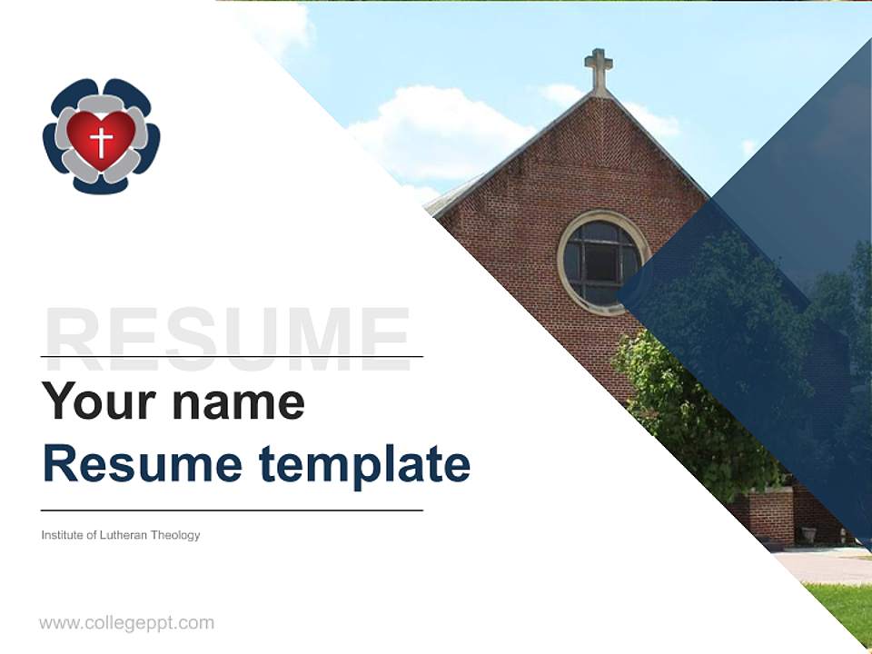 Institute of Lutheran Theology Resume PPT Template4:3 ratio PPT effect preview image5