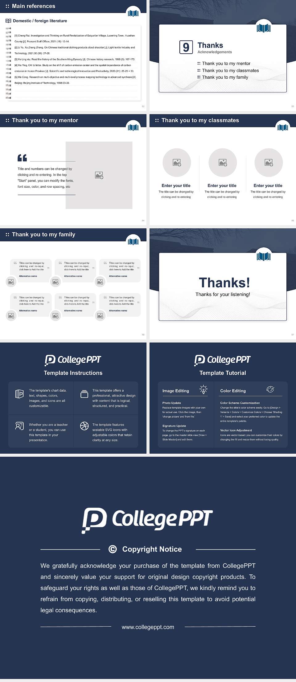 Institute for Clinical Social Work Graduation Thesis Defense PPT Template4:3 ratio PPT effect preview image7