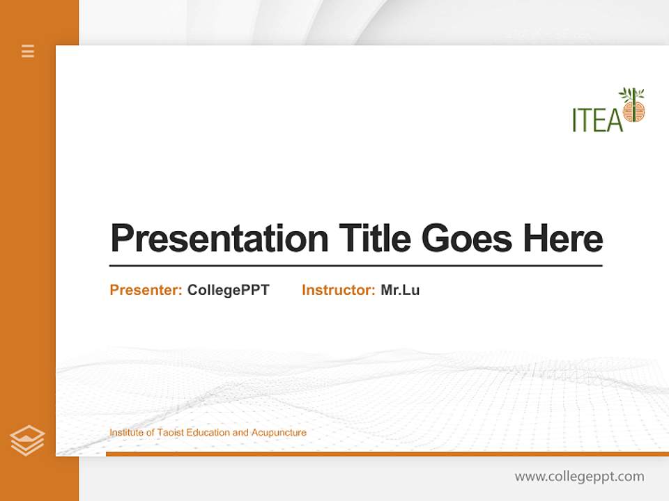 Institute of Taoist Education and Acupuncture Thesis Proposal/Graduation Defense PPT Template4:3 ratio PPT effect preview image5