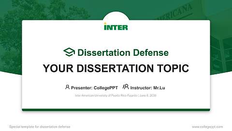 Inter American University of Puerto Rico-Fajardo Graduation Thesis Defense PPT Template