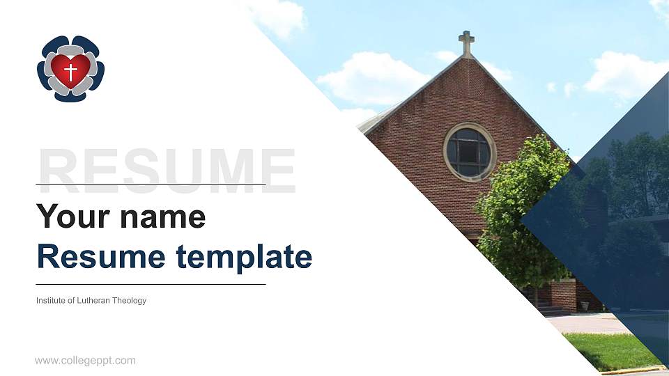Institute of Lutheran Theology Resume PPT Template16:9 ratio PPT effect preview image