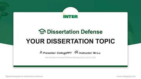 Inter American University of Puerto Rico-Aguadilla Graduation Thesis Defense PPT Template