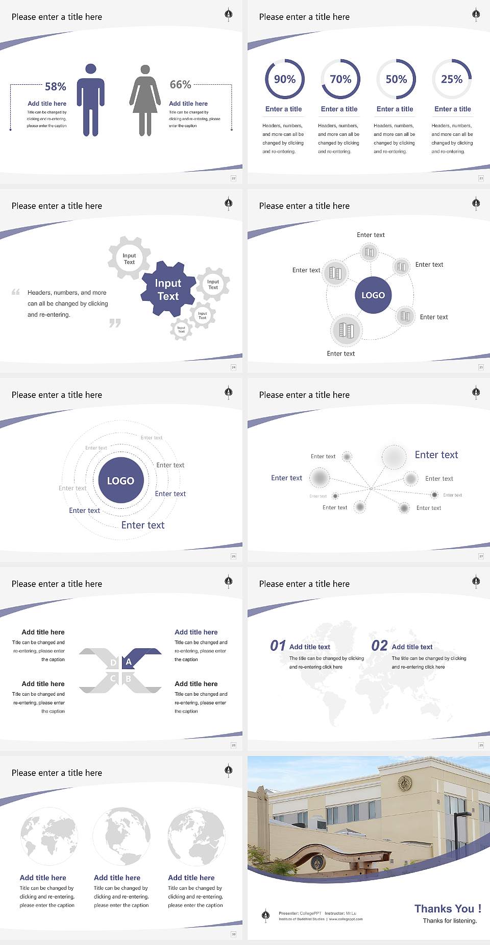 Institute of Buddhist Studies Course/Courseware Creation PPT Template4:3 ratio PPT effect preview image4