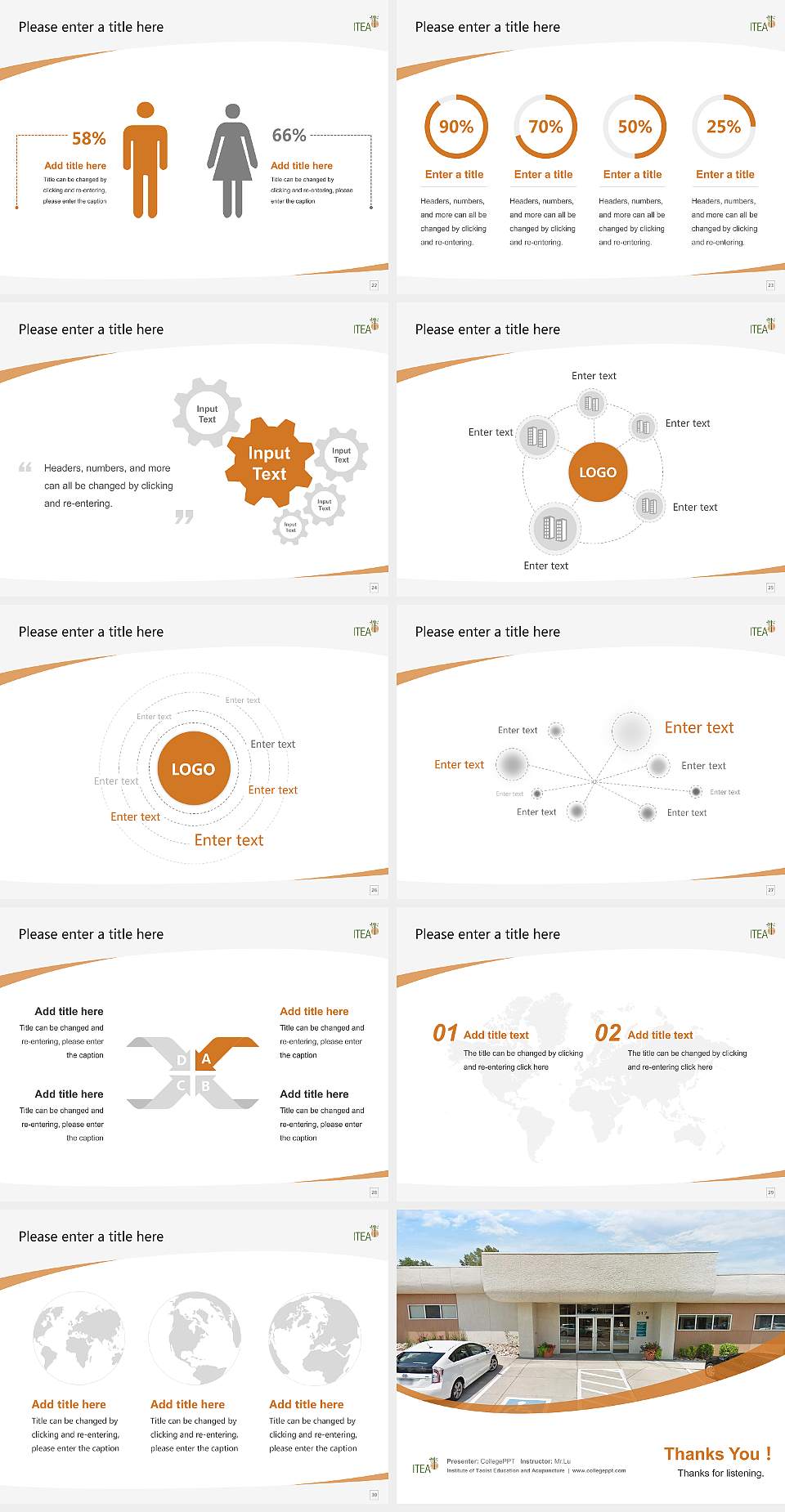 Institute of Taoist Education and Acupuncture Course/Courseware Creation PPT Template4:3 ratio PPT effect preview image4