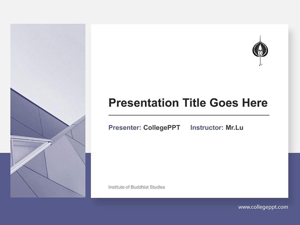 Institute of Buddhist Studies General Purpose PPT Template4:3 ratio PPT effect preview image6