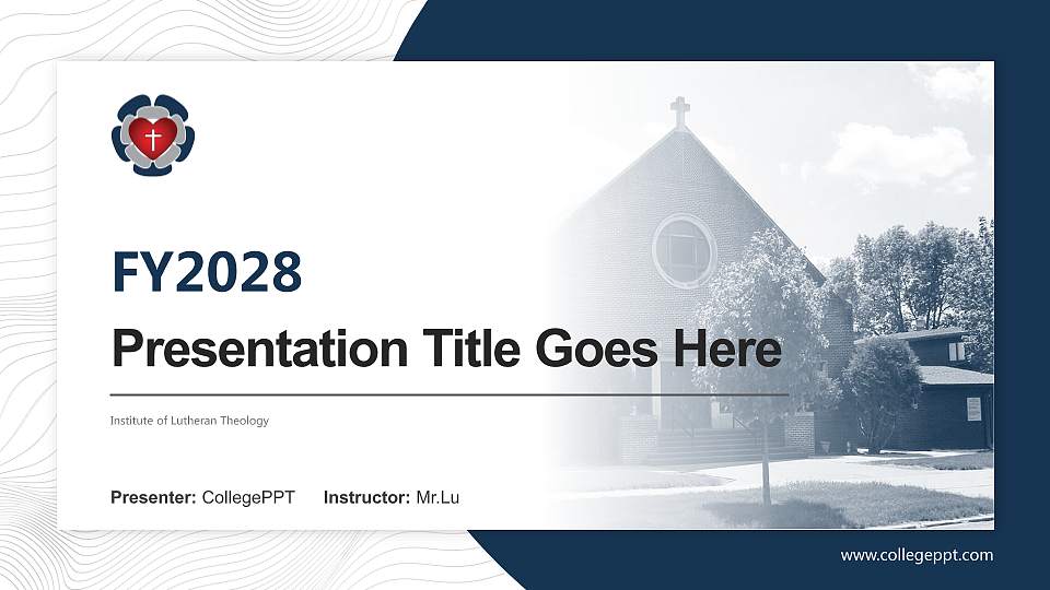 Institute of Lutheran Theology Academic Presentation/Research Findings Report PPT Template16:9 ratio PPT effect preview image