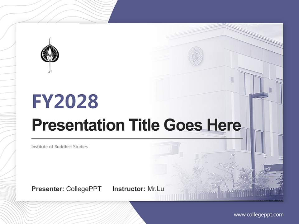 Institute of Buddhist Studies Academic Presentation/Research Findings Report PPT Template4:3 ratio PPT effect preview image5