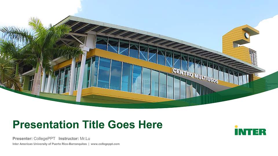 Inter American University of Puerto Rico-Barranquitas Course/Courseware Creation PPT Template16:9 ratio PPT effect preview image