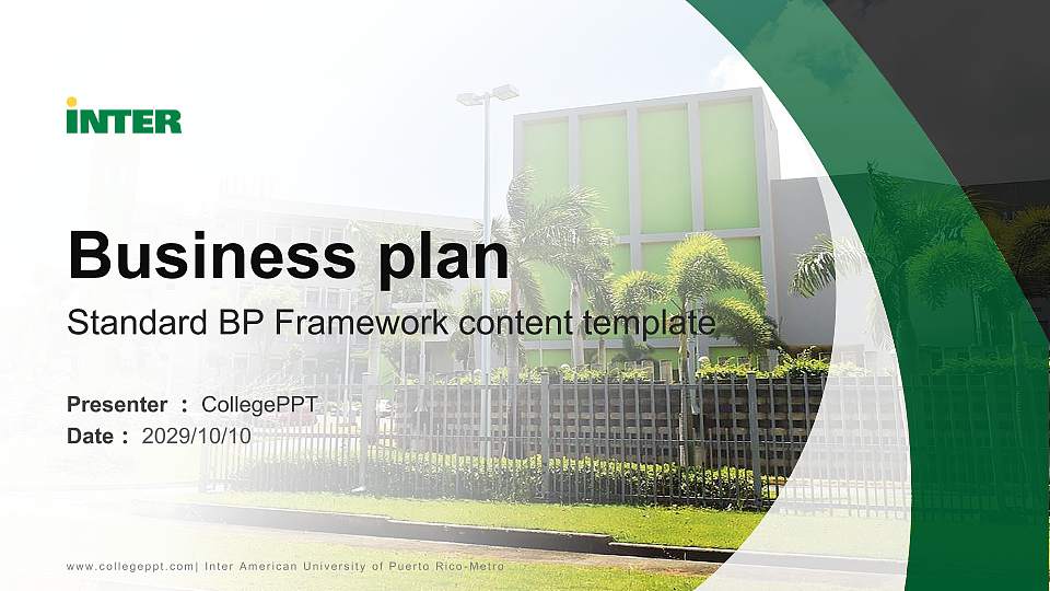 Inter American University of Puerto Rico-Metro Competition/Entrepreneurship Contest PPT Template16:9 ratio PPT effect preview image