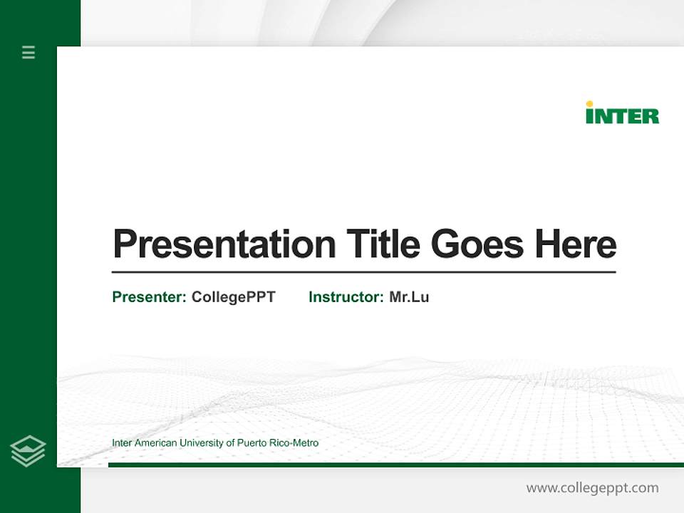 Inter American University of Puerto Rico-Metro Thesis Proposal/Graduation Defense PPT Template4:3 ratio PPT effect preview image5