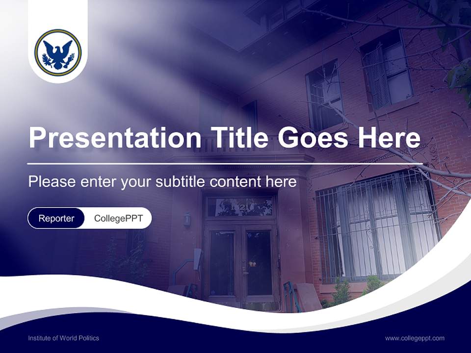 Institute of World Politics Lecture Sharing and Networking Event PPT Template4:3 ratio PPT effect preview image4