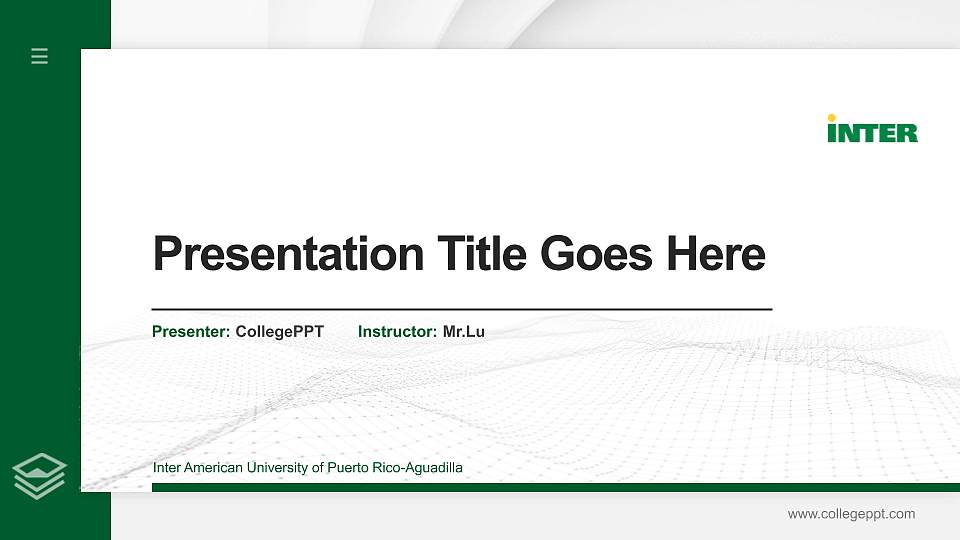 Inter American University of Puerto Rico-Aguadilla Thesis Proposal/Graduation Defense PPT Template16:9 ratio PPT effect preview image